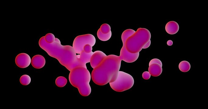 Smooth neon glowing abstract fluid metaballs morphing shapes. Eye catching pleasant motion. Perfect endless looping.