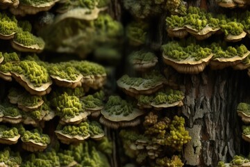 Fototapeta na wymiar Woodland Wild Mushrooms Seamless Texture Pattern Tiled Repeatable Tessellation Background Image