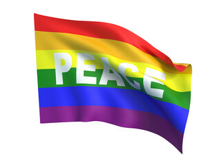 Rainbow Peace Flag Or The multicoloured rainbow peace flag. Png transparency