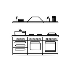 Kitchen vector illustration isolated on transparent background