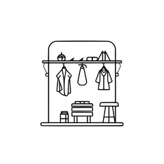 Dressing room vector illustration isolated on transparent background