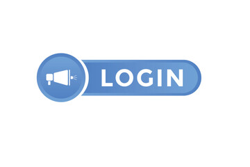 Log In Button. Speech Bubble, Banner Label Login