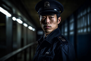 Obraz premium 男性の警察官のイメージ：AI生成画像