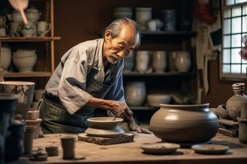 男性の陶芸家のイメージ：AI生成画像