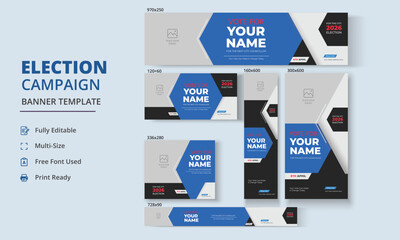 Election Campaign Banner Template, Political Campaign Banner Template, Vote Banner Template, Political Election Poster