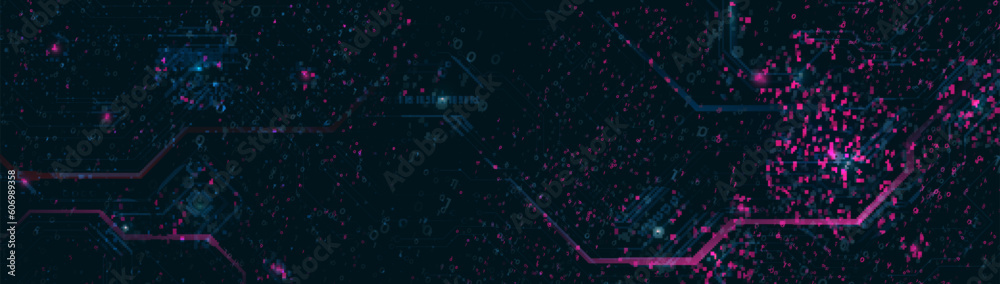 Aufkleber Abstract binary code technology with Circuit board background. Vector illustration