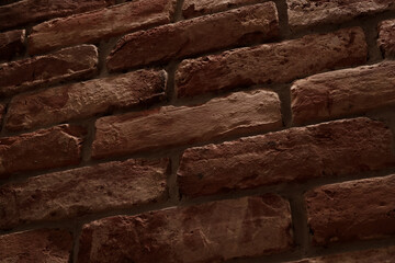 Detail shot of brick wall made from old bricks as a interior design