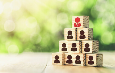 Human resource management and recruitment business concept. Leadership and corporate hierarchy...