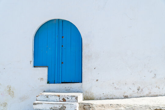 Blue door in Mediterranean style, in cala barraca, Jávea, (Alicante, Spain)