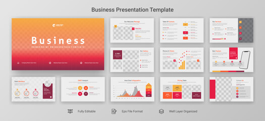 Creative business powerpoint presentation slides template design set