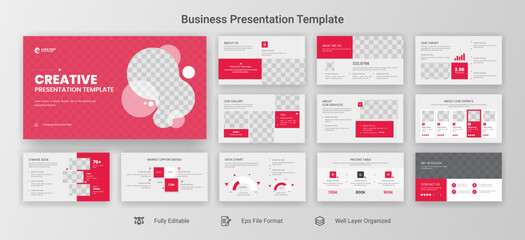 Creative business powerpoint presentation slides template design set - obrazy, fototapety, plakaty