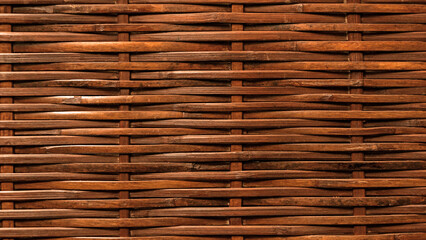 Woven bamboo surface abstract background, Texture of bamboo handicraft detail, Pattern of style bamboo handcraft texture background, Vintage wall