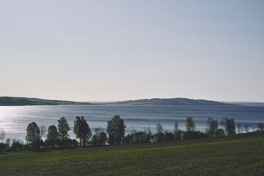 Cultural landscapes of the Lake Mjøsa area in May.