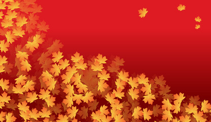 vector background red maple leaves symbols