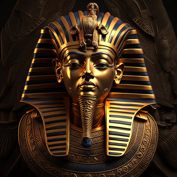 Close-up of a sphinx in a pyramid