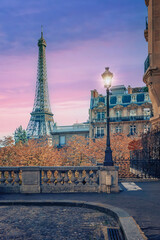 Fototapeta na wymiar The Eiffel Tower in Paris at sunset
