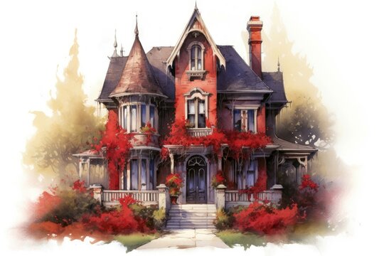 Beautiful victorian old mansion. Generate Ai