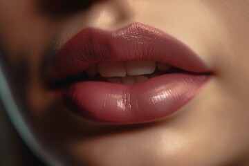 Beautiful female sexy lips. Generate Ai