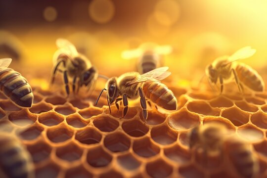 Bees honeycomb. Generate Ai