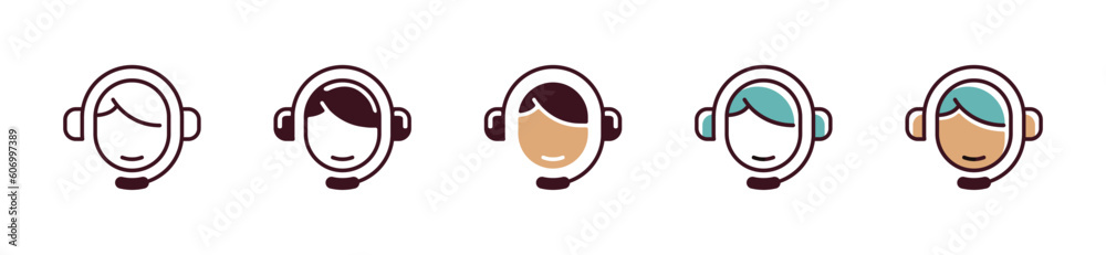 Aufkleber simple customer service and support assistant icon vector hotline for client call information symbol illustration for web and app template design