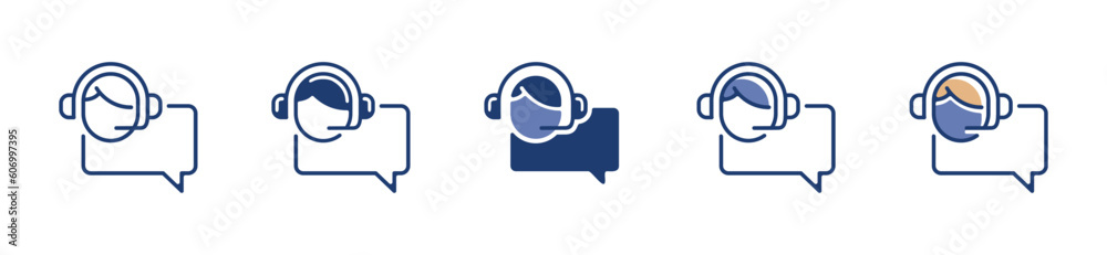 Poster simple rectangle bubble with service and support assistant icon vector hotline for client information symbol illustration for web and app template design