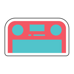 Sticker ELECTIRC MUSIC design vector icon design vector line icon svg