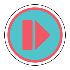 Sticker PLAY BUTTON design vector icon design vector line icon svg