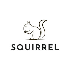 Outline simple squirrel logo design