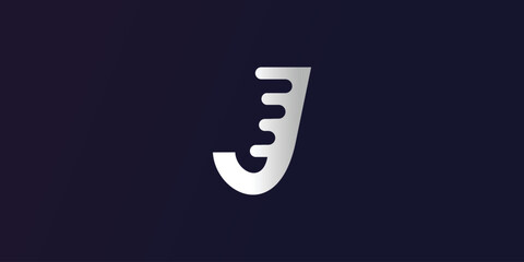Letter J logo design simple concept Premium Vector - obrazy, fototapety, plakaty