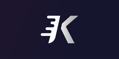 Letter K logo design simple concept Premium Vector - obrazy, fototapety, plakaty