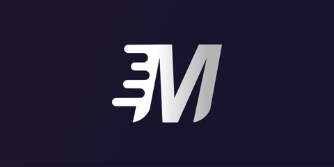 Letter M logo design simple concept Premium Vector - obrazy, fototapety, plakaty