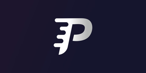 Letter P logo design simple concept Premium Vector