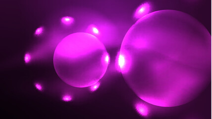 Circles with bright neon shiny light effects, abstract background wallpaper design