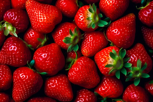 Premium AI Image  Fresh and sweet strawberrys background A close up of  strawberry