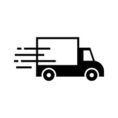 Shipping fast delivery truck icon symbol, Pictogram flat design for apps and websites, Isolated on white background, Vector illustration