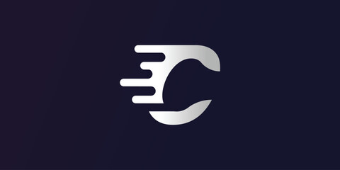 Letter C logo design simple concept Premium Vector - obrazy, fototapety, plakaty