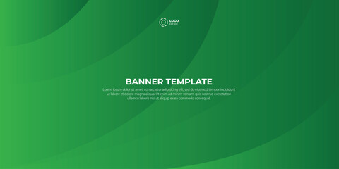 Decorative elegant wave style green color banner design
