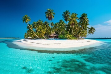 Obraz premium Serenity on Maldives: A Romantic Island Escape, Generative AI