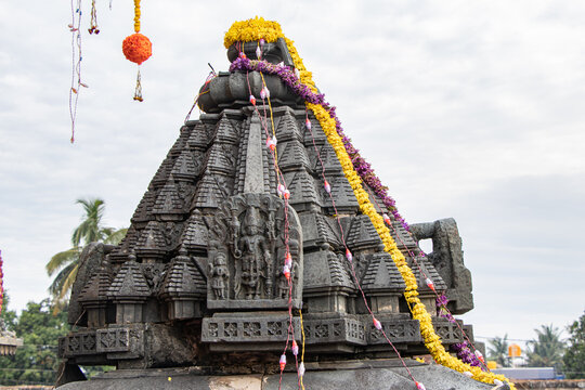 Sculptures created by Hosysala dynasty in 12 Century at Belur Temple in Karnataka India