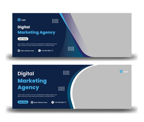 Digital marketing Agency Facebook cover Design web banner template, Digital Marketing Facebook Cover Photo, Creative Design