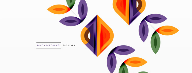 Obraz premium Colorful triangles and circles abstract background. Design for wallpaper, banner, background, landing page, wall art, invitation, prints, posters