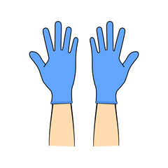 Disposable latex gloves. Vector illustration EPS 10.