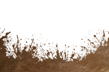 mud splash isolated transparency background.	