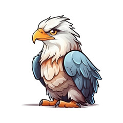 Fototapeta premium Soaring Beauty: Adorable 2D Eagle Illustration