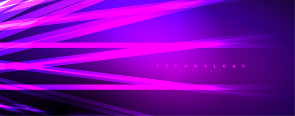 Neon shiny light abstract lines, light beams concept abstract background. Vector Illustration For Wallpaper, Banner, Background, Card, Book Illustration, landing page