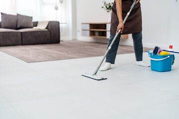 Fototapeta premium Asian woman House wife&nbsp;or housekeeper cleaning&nbsp;at home..