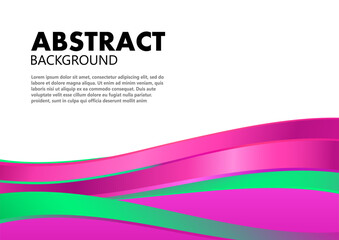Asbtract background with pink and green waves. Template for websites or apps. Abstract vector style.