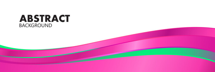 Asbtract background with pink and green waves. Template for websites or apps. Abstract vector style.