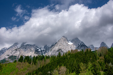 Cloudy mountain pick in Austrian alps