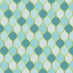 Naklejka premium Blue mosaic flake pattern with gold edge. Praying the texture of the blue snake scales. cloth cover background 